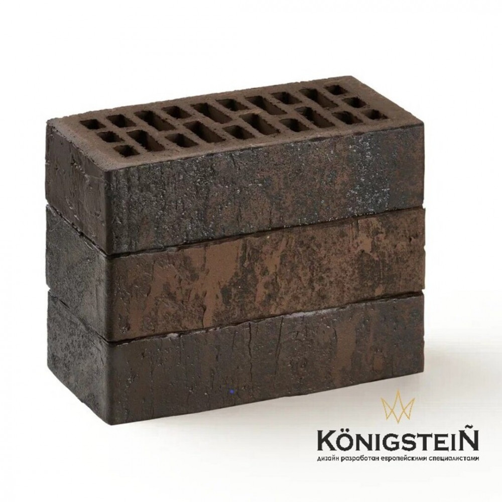 Кирпич облицовочный KÖNIGSTEIN Мангейм Карбон 250*120*65 (540шт/под)