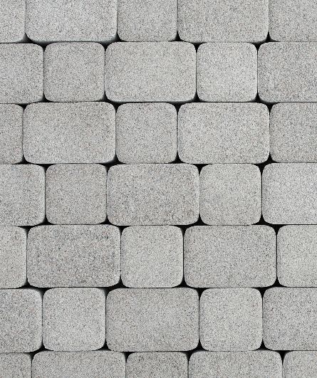 Тротуарная плитка Классико, Гранит, Белый,(форма Квадрат с закругленными углами). 40 мм